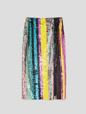 ZARA Multi-Color Sequin Midi Pencil Skirt